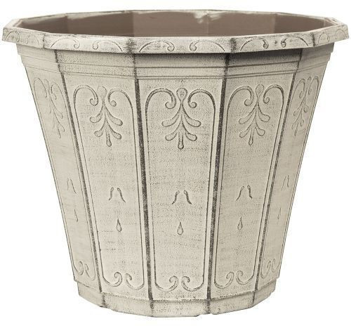 Round plastic grey - grey, pot
