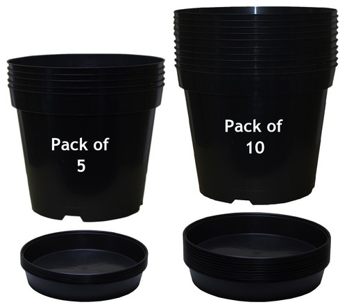 Black plastic plant pots - plant, +