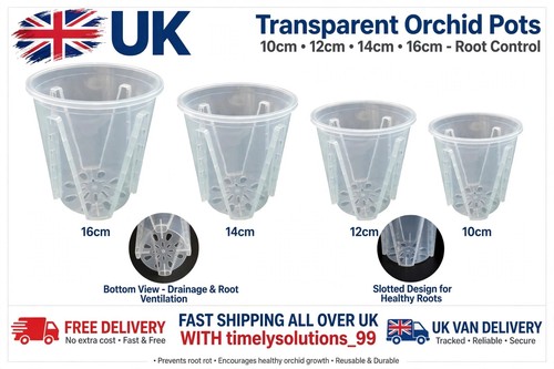16cm orchid pot clear - pot,