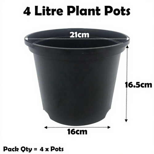 Litre black plant pots - litre,