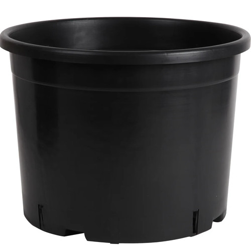 Round plant pot black - round,