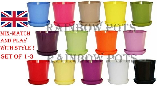 Flower pots gloss - gloss, plastic