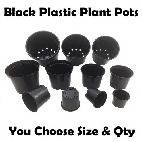 Commercial black plant pot - black,