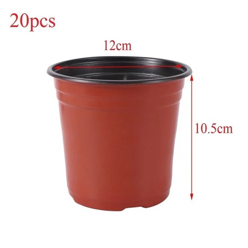 Black plastic plant pots 3 - plastic, 1