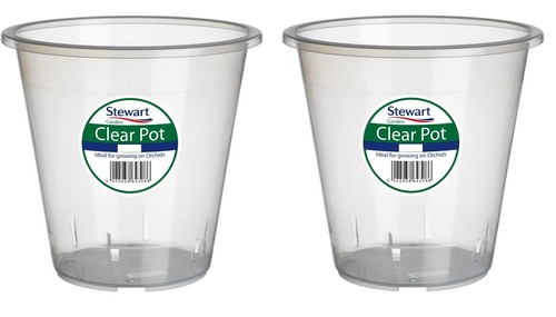 Clear orchid pots - clear,