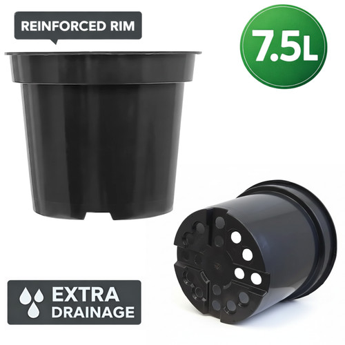 Plastic plant pot - 7.5l, black