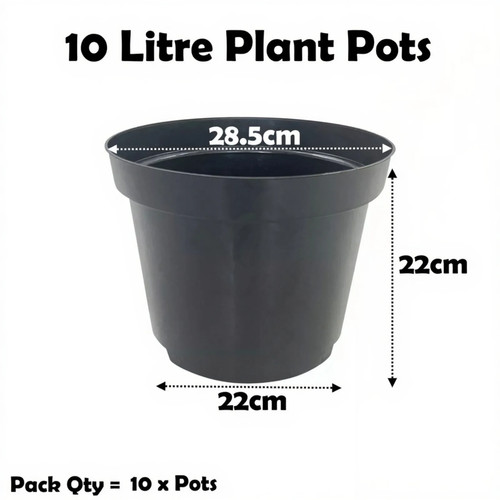 Litre black plant pots - black,