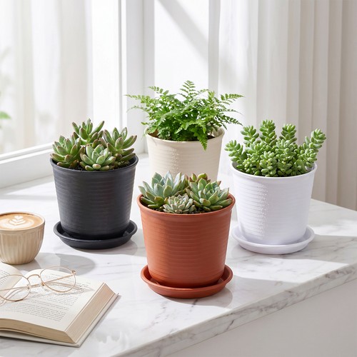 Pack plastic plant pots - plastic,