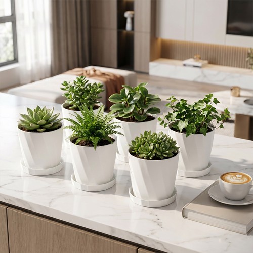 6pcs plant pots - pots, saucers