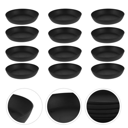 Plastic flowerpot tray - tray, black